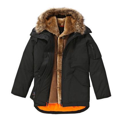 Parka With Detachable Faux Fur Lining And Hood