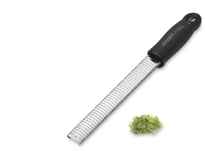 Kristen Tomlan swears by the <a href="https://www.williams-sonoma.com/products/microplane-zester/?catalogId=58&sku=8765166&cm_ven=PLA&cm_cat=Google&cm_pla=Cooks%27%20Tools%20%3E%20Fruit%20%26%20Citrus%20Tools&cm_ite=8765166&gclid=EAIaIQobChMIvurDspnY4QIVzFYNCh20yAKuEAQYASABEgKhrvD_BwE" target="_blank" role="link" class=" js-entry-link cet-external-link" data-vars-item-name="Microplane rasp grater" data-vars-item-type="text" data-vars-unit-name="5cd47363e4b0796a95d87d7e" data-vars-unit-type="buzz_body" data-vars-target-content-id="https://www.williams-sonoma.com/products/microplane-zester/?catalogId=58&sku=8765166&cm_ven=PLA&cm_cat=Google&cm_pla=Cooks%27%20Tools%20%3E%20Fruit%20%26%20Citrus%20Tools&cm_ite=8765166&gclid=EAIaIQobChMIvurDspnY4QIVzFYNCh20yAKuEAQYASABEgKhrvD_BwE" data-vars-target-content-type="url" data-vars-type="web_external_link" data-vars-subunit-name="article_body" data-vars-subunit-type="component" data-vars-position-in-subunit="17">Microplane rasp grater</a> to make citrus zest, chocolate shavings and more.