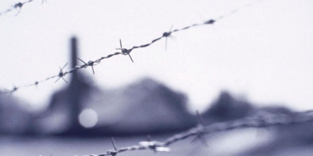 Wire fence, Buchenwald concentration camp, Germany