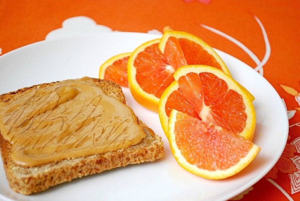 Almond Butter On Toast And Fresh Fruit