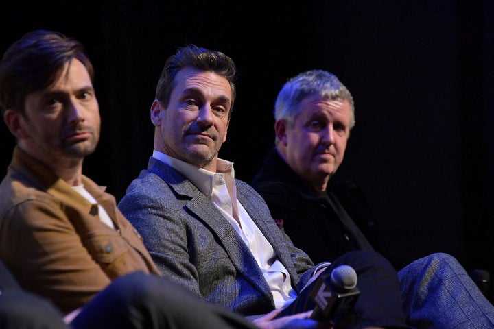 David Tennant, Jon Hamm and the show's director Douglas Mackinnon