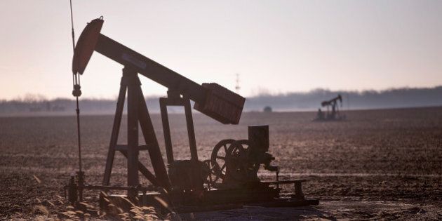 RIDGWAY, IL - JANUARY 21: An idled pump jack, once used to extract crude oil from the ground, sits above a well on the edge of a farmers field on January 21, 2015 near Ridgway, Illinois. With oil prices near a 5 1/2-year low, oil companies are beginning to slow drilling operations in the United States. (Photo by Scott Olson/Getty Images)