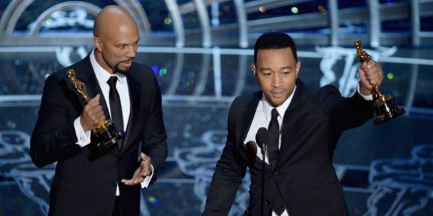 HOLLYWOOD, CA - FEBRUARY 22: Lonnie Lynn aka Common and John Stephens aka John Legend accept the Best Original Song Award for 'Glory' from 'Selma' during the 87th Annual Academy Awards at Dolby Theatre on February 22, 2015 in Hollywood, California. (Photo by Kevin Winter/Getty Images)