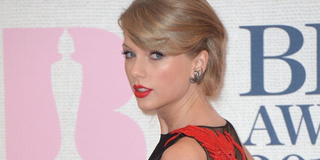 LONDON, ENGLAND - FEBRUARY 25: Taylor Swift attends the BRIT Awards 2015 at The O2 Arena on February 25, 2015 in London, England. (Photo by Samir Hussein/WireImage)