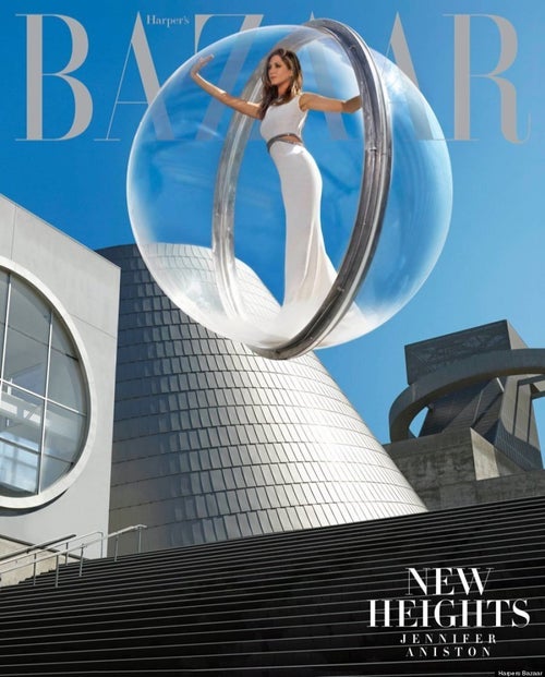 Jennifer Aniston Is Stuck In A Bubble On Harper's Bazaar Jennifer Aniston Is Stuck In A Bubble On Harper's Bazaar