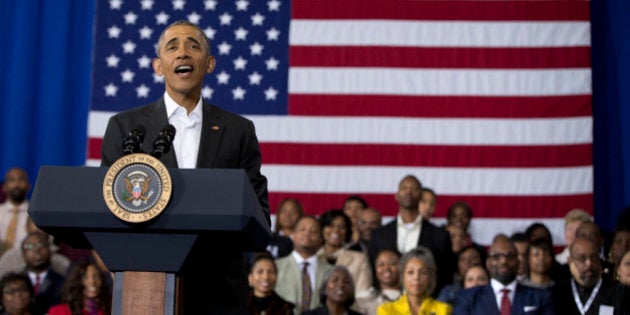 President Barack Obama speaks during a town hall at McKinley Senior High School in Baton Rouge, La., Thursday, Jan. 14, 2016. After giving his State of the Union address, the president is traveling to tout progress and goals in his final year in office. (AP Photo/Carolyn Kaster)