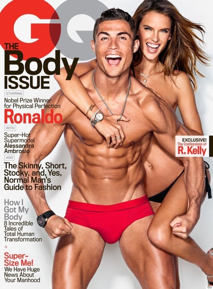 Alessandra Ambrosio Cozies Up To Cristiano Ronaldo On The Cover Of GQ