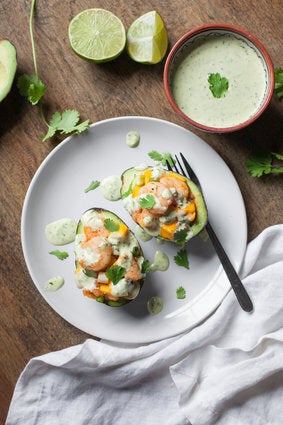 Stuffed Avocado With Shrimp And Mango