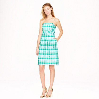 Strapless Plaid Dress