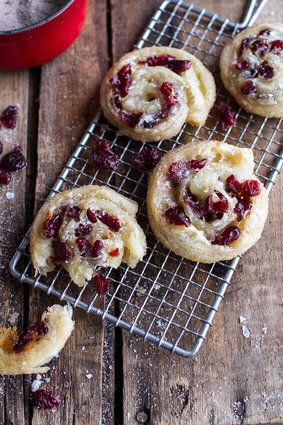 5-Ingredient Cranberry And Brie Cinnamon Sugar Puff Pastry Swirls