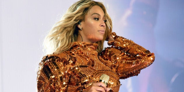 PASADENA, CA - MAY 14: Entertainer Beyonce performs onstage during 'The Formation World Tour' at the Rose Bowl on May 14, 2016 in Pasadena, California. (Photo by Kevin Mazur/WireImage )