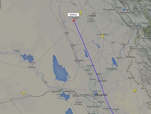 Ethiad Airways 101 Abu Dhabi to JFK over ISIS controlled Iraq