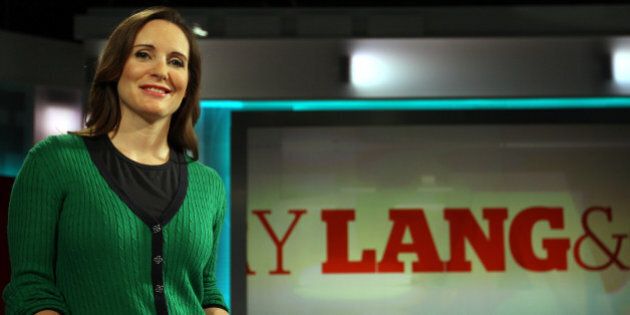 CBC business reporter Amanda Lang on the set of her Lang & O'leary Exchange in Toronto. May 18, 2011 STEVE RUSSELL/TORONTO STAR (Photo by Steve Russell/Toronto Star via Getty Images)