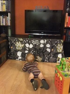 Baby proof best sale entertainment center