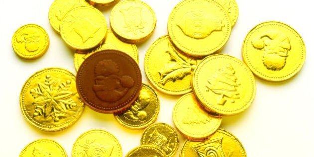 Gold chocolate coins