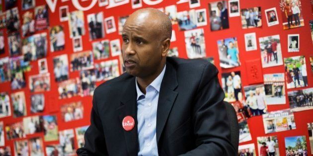 TORONTO, ON - OCTOBER 21: Ahmed Hussen, who was just elected to the House of Commons for York South-Weston, sits in his campaign office on Lawrence Avenue. (Melissa Renwick/Toronto Star via Getty Images)