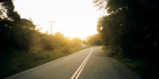 Country road at dusk