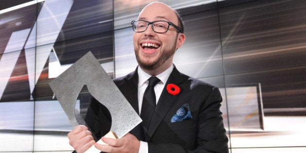 TORONTO, ON - NOVEMBER 10: Author Sean Michael wins the Scotiabank Giller Prize award for the novel 'Us Conductors' on November 10, 2014 in Toronto, Canada. (Photo by George Pimentel/WireImage)