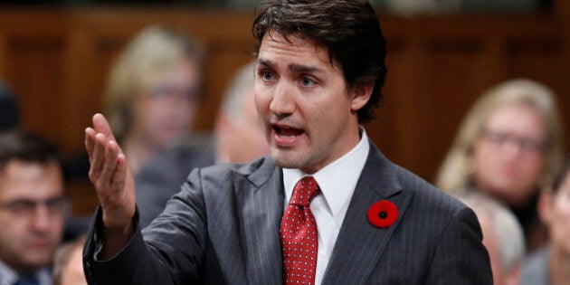 Liberal leader Justin Trudeau speaks during Question Period in the House of Commons on Parliament Hill in Ottawa November 4, 2014. REUTERS/Chris Wattie (CANADA - Tags: POLITICS)