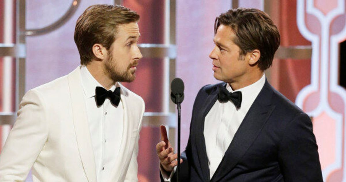 Ryan Gosling, Brad Pitt Present Together At The 2016 Golden Globes ...