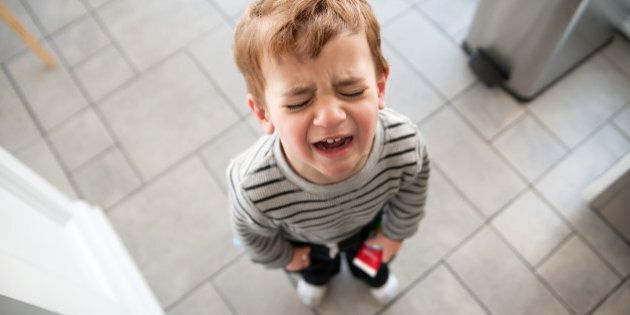 Toddler upset and crying.