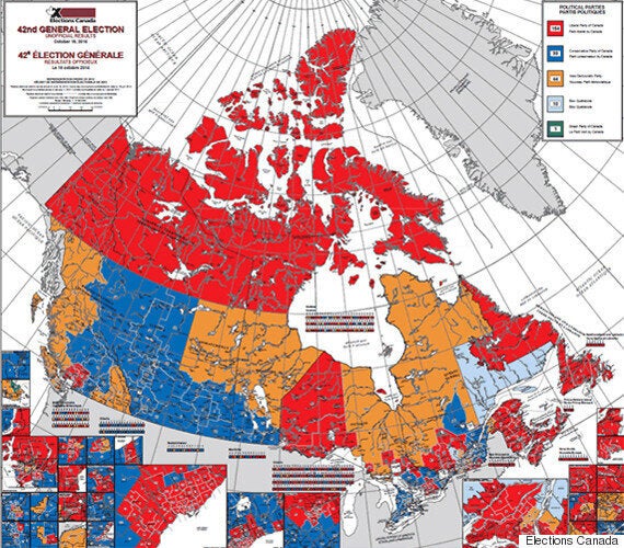 Canada Election Map, Before And After Canadians Voted ...