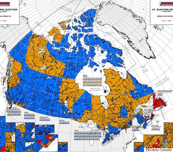 Canada Election Map Before And After Canadians Voted Huffpost Canada