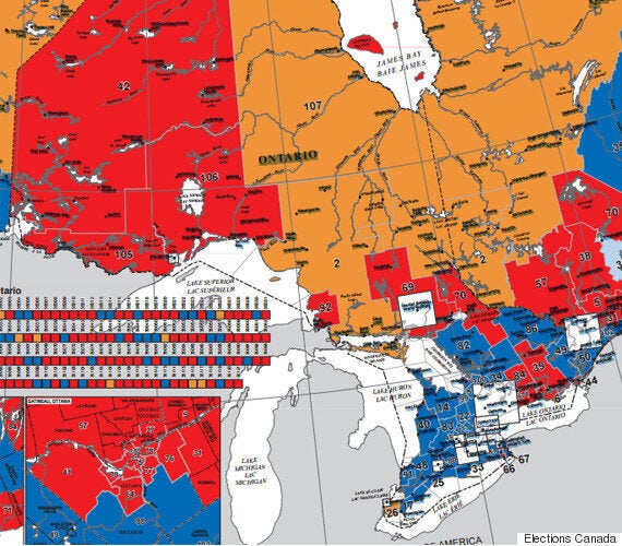 Canada Election Map Before And After Canadians Voted Huffpost Canada Politics