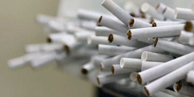 Cigarettes production line in a tobacco factory