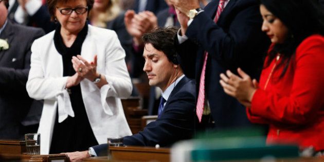 RE-FILE: ADDING DATELiberal MPs applaud after Canadian Prime Minister Justin Trudeau delivered an apology in the House of Commons in Ottawa, Ontario, Canada May 19, 2016 following a physical alteration the previous day. REUTERS/Chris Wattie