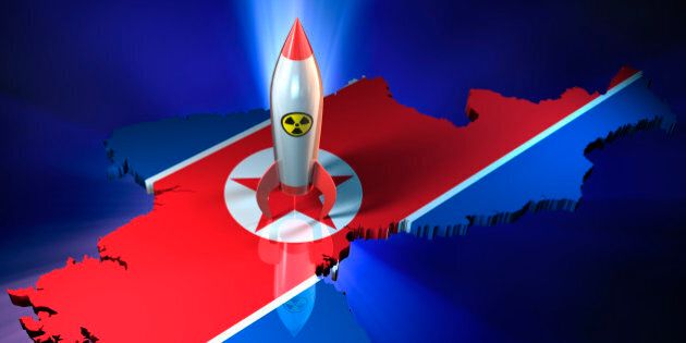 High quality 3d render of North Korea with Nuclear Warhead. Clipping path included.MORE LIKE THIS: