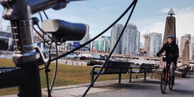 Riding the seawall, Vancouver.