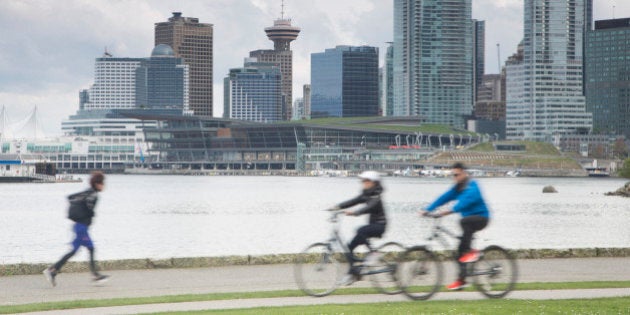 Biking/jogging on Stanley park sea wall.