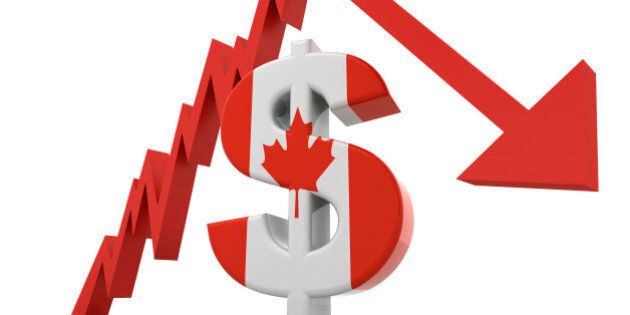 Canadian Dollar Crash Concept