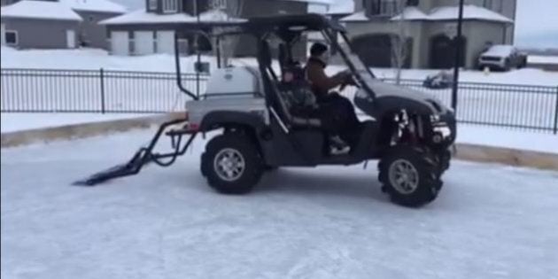 Dads Build Diy Zamboni For Grande Prairie Neighbourhood Ice Rink