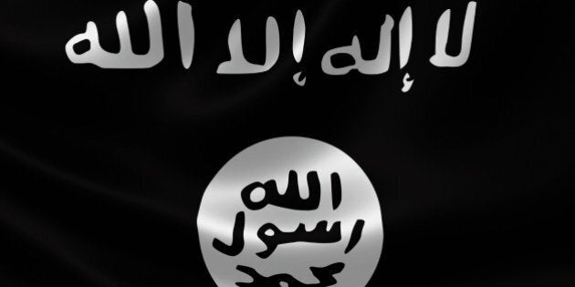 Flag of Islamic State of Iraq and the Levant, a Salafi jihadi extremist militant group and self-proclaimed caliphate and Islamic state which is led by Sunni Arabs from Iraq and Syria. Dated 2015. (Photo by: Universal History Archive/UIG via Getty Images)