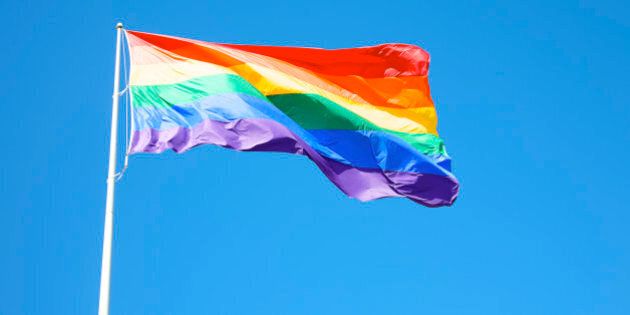 Rainbow flag at Harvey Milk Plaza, San Francisco, California