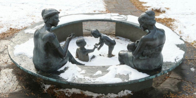 TORONTO, ON - NOVEMBER 20: Statues on the Endless Bench. The Hospital for Sick Children SickKids 555 University Avenue. (Steve Russell/Toronto Star via Getty Images)