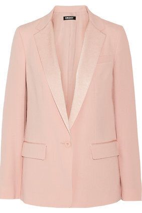 Blush Pink Blazer With Satin Trim