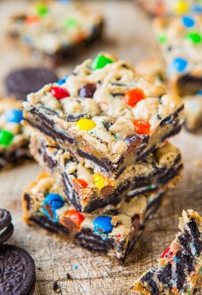 Loaded M&M And Oreo Cookie Bar