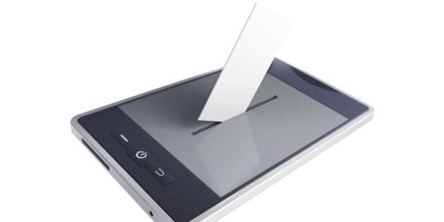 vote mobile phone on a white background