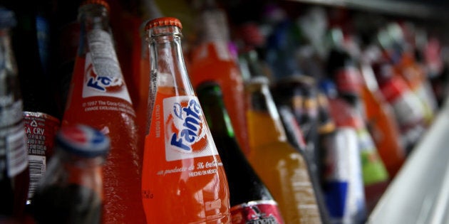 SAN FRANCISCO, CA - JULY 22: Bottles of Fanta are displayed in a food truck's cooler on July 22, 2014 in San Francisco, California. The San Francisco Board of Supervisors will vote on Tuesday to place a measure on the November ballot for a 2-cents-per-ounce soda tax. If the measure passes in the November election, tax proceeds would help finance nutrition, health, disease prevention and recreation programs. (Photo by Justin Sullivan/Getty Images)