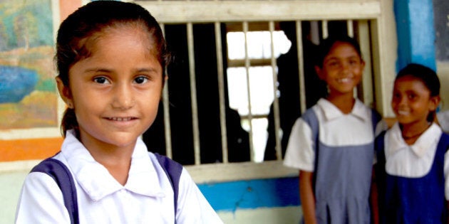 Indian girl at Village school trip near Ahmedabad