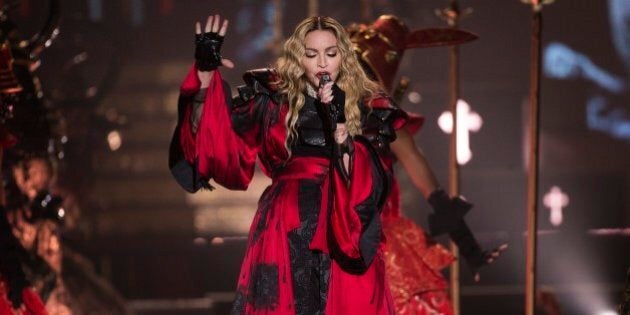 TORONTO, ON - OCTOBER 5: Madonna performs at the Air Canada Centre in Toronto during her Rebel Heart Tour. (Melissa Renwick/Toronto Star via Getty Images)