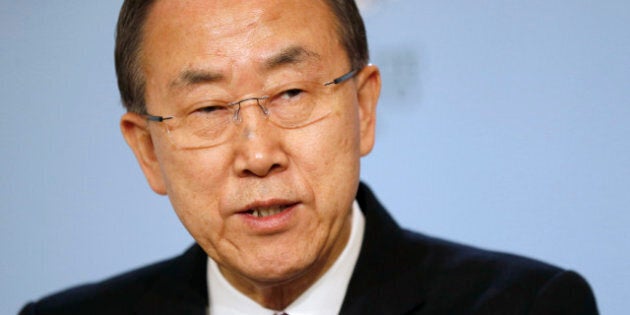 United Nations Secretary General Ban Ki-moon speaks during a press conference at the Ministry of State in Monaco on April 4, 2013. AFP PHOTO / VALERY HACHE (Photo credit should read VALERY HACHE/AFP/Getty Images)