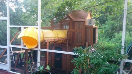 "Converted a playset into an enclosed "tree house" for my little girl."