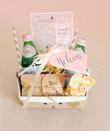 Gift baskets for wedding guests in shop hotel