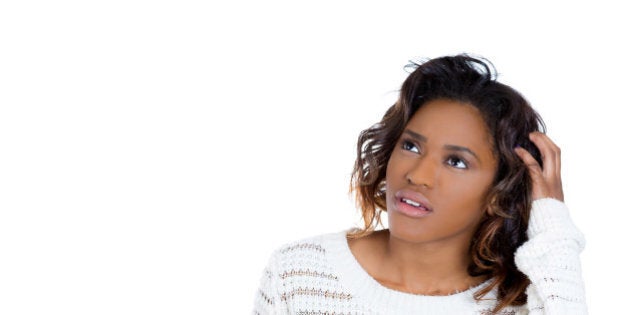 closeup portrait of young woman ...