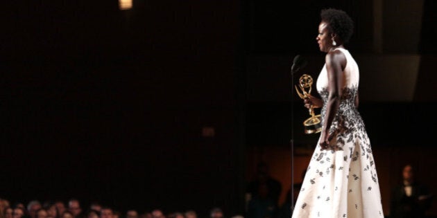 Viola Davis accepts the award for outstanding lead actress in a drama series for