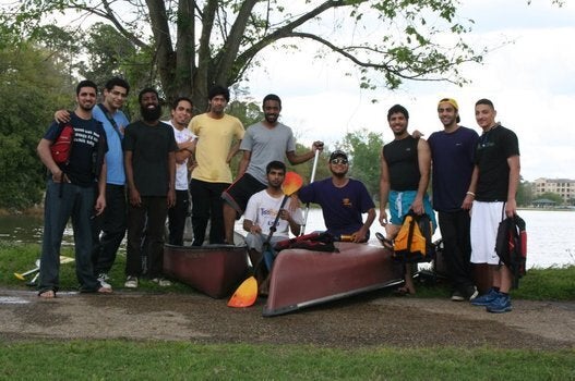 Some Muslim Brothers enjoying kayaking on LSU Lakes